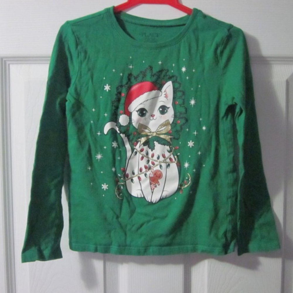 Christmas cat logo tee for toddlers